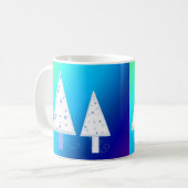 Mooie Witte Kerstbomen Koffiemok (Voorkant links)