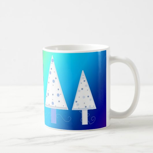 Mooie Witte Kerstbomen Koffiemok (Rechts)
