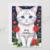 Mooie Witte Kittens Plat Kerstkaart (Voorkant)