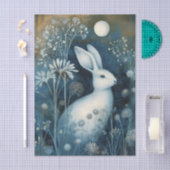 Mooie Witte Konijn Cyanotype Afdrukken Tissuepapier (Craft)