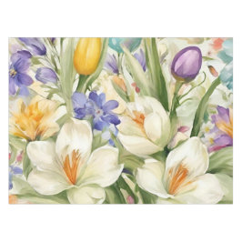 Mooie witte krokussen, Сkleurrijke lentebloemen Tafelkleed