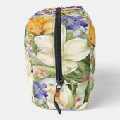 Mooie witte krokussen, Сkleurrijke lentebloemen Toilettasje (Rechts)