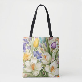 Mooie witte krokussen, Сkleurrijke lentebloemen Tote Bag