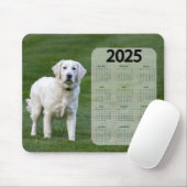 Mooie witte labrador 2025 hondenkalender muismat (Met muis)