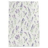 Mooie witte lavendelbloemen bruidsdouche   medium cadeauzakje (Achterkant)