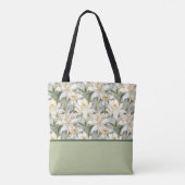 Mooie witte lelie Glas in lood, kleurenblok Tote Bag (Achterkant)