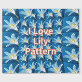 Mooie witte lelie patroon cadeaupapier (Vlak)