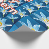 Mooie witte lelie patroon cadeaupapier (Hoek)