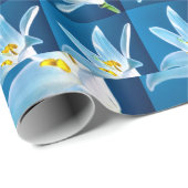 Mooie witte lelie patroon cadeaupapier (Rol Hoek)