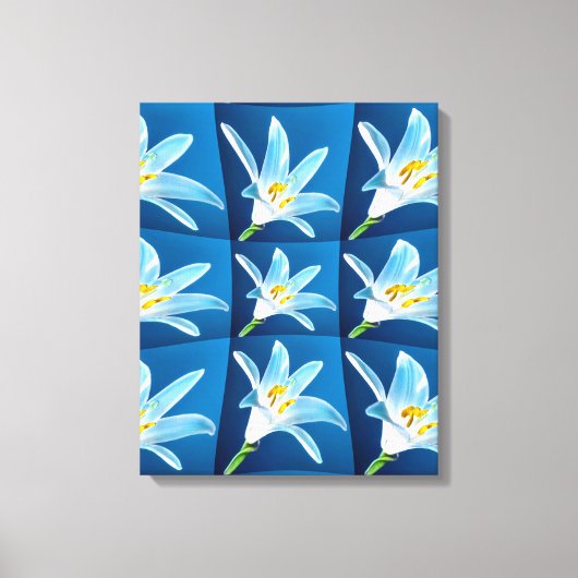 Mooie witte lelie patroon canvas afdruk (Voorkant)