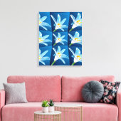 Mooie witte lelie patroon canvas afdruk (Insitu (Woonkamer))