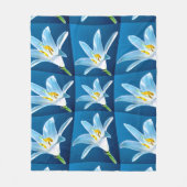 Mooie witte lelie patroon fleece deken (Voorkant)