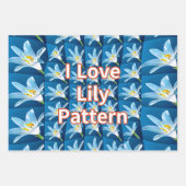 Mooie witte lelie patroon inpakpapier vel (Voorkant)