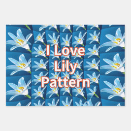 Mooie witte lelie patroon inpakpapier vel