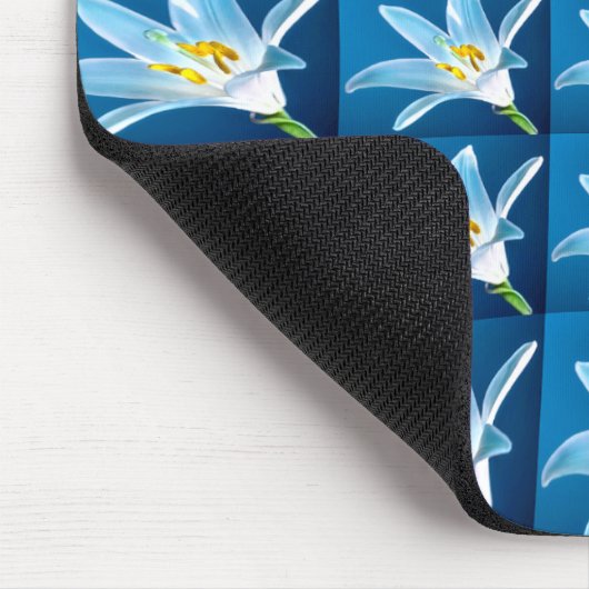 Mooie witte lelie patroon muismat (Hoek)