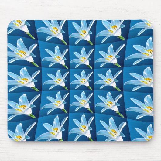 Mooie witte lelie patroon muismat (Voorkant)
