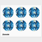 Mooie witte lelie patroon ronde sticker (Vel)