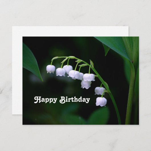 Mooie Witte Lelie van het Dal Bloemige Verjaardag Briefkaart (Voorkant / Achterkant)
