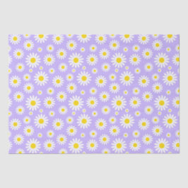 Mooie Witte Lente Madeliefjes op Paars Tissuepapier