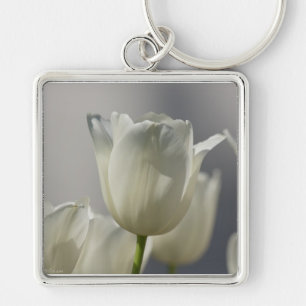 Mooie Witte Lentetulpen Sleutelhanger