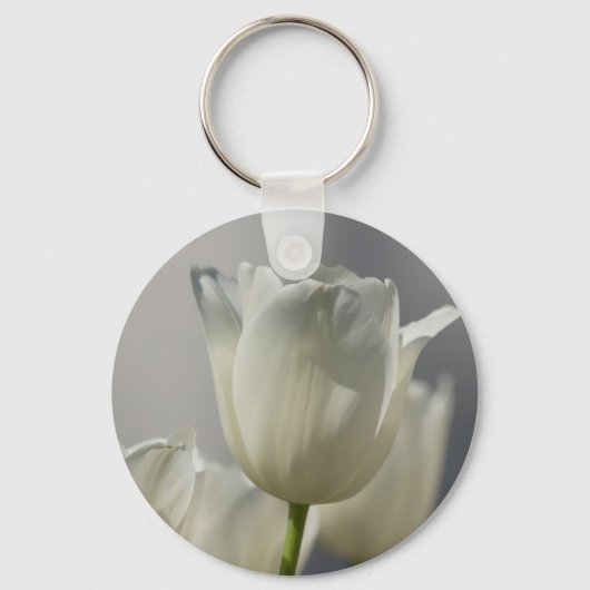 Mooie Witte Lentetulpen Sleutelhanger (Voorkant)