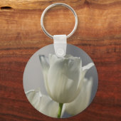 Mooie Witte Lentetulpen Sleutelhanger (Voorkant)