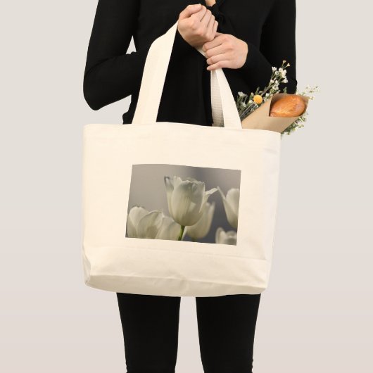 Mooie, witte lentetypes grote tote bag (Voorkant (product))