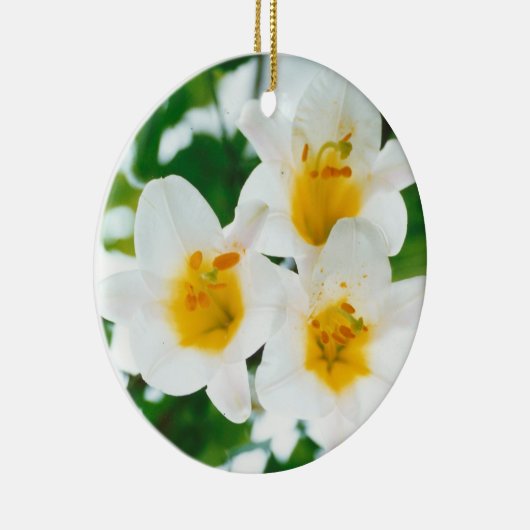 Mooie witte leugens - Lilium candidum Keramisch Ornament (Rechts)