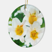 Mooie witte leugens - Lilium candidum Keramisch Ornament (Links)