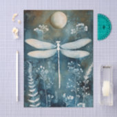 Mooie Witte Libel Cyanotype Afdrukken Tissuepapier (Craft)