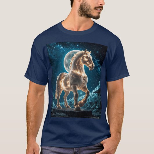 Mooie witte lichten paard t-shirt (Voorkant)