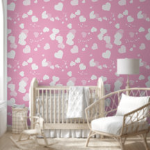 Mooie witte liefdeshartjes behang
