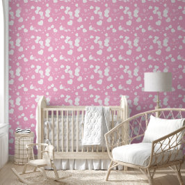Mooie witte liefdeshartjes behang
