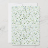 Mooie Witte Mint Lichtblauwe Bloemige Bruiloft Kaart (Achterkant)