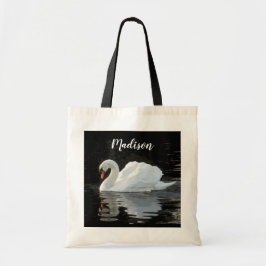 Mooie witte modderwand, reflecties, jouw naam tote bag