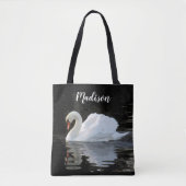 Mooie witte modderwand, reflecties, jouw naam tote bag (Voorkant)