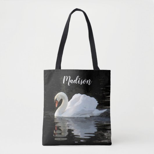 Mooie witte modderwand, reflecties, jouw naam tote bag (Voorkant)