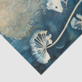Mooie Witte Muis Cyanotype Afdrukken Tissuepapier (Detail)