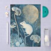 Mooie Witte Muis Cyanotype Afdrukken Tissuepapier (Craft)