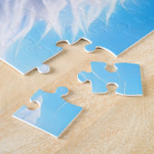 Mooie witte mystieke leeuw met blauwe ogen legpuzzel (Zijkant)