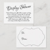 Mooie, Witte Ongewikkelde Trouwfeest Cadeaubon Informatiekaartje (Voorkant / Achterkant)