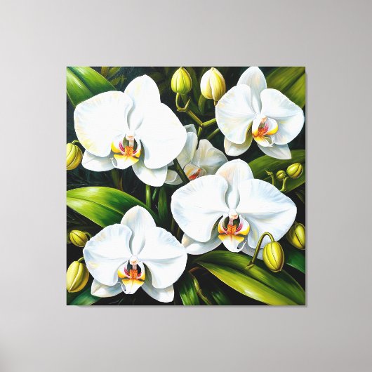 mooie witte orchideeën canvas afdruk (Voorkant)