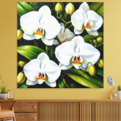 mooie witte orchideeën canvas afdruk (Insitu (Woonkamer))