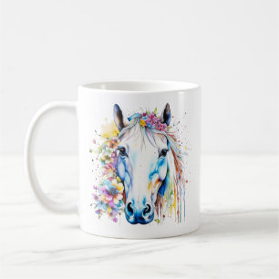 Mooie Witte Paard Bloemstuk Persoonlijk  Koffiemok