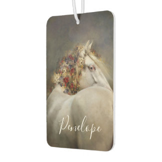 Mooie witte paard boho monogram naam luchtverfrisser