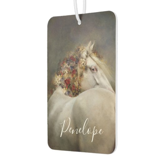 Mooie witte paard boho monogram naam luchtverfrisser (Links)