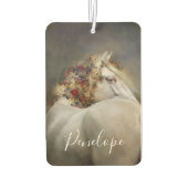 Mooie witte paard boho monogram naam luchtverfrisser (Achterkant)
