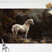 Mooie Witte Paard  Decoupage Tissuepapier