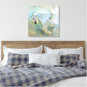 MOOIE WITTE PAARD ENGEL. POËTISCHE ENGEL PAARD CANVAS AFDRUK (Insitu (Slaapkamer))