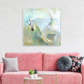 MOOIE WITTE PAARD ENGEL. POËTISCHE ENGEL PAARD CANVAS AFDRUK (Insitu (Woonkamer))